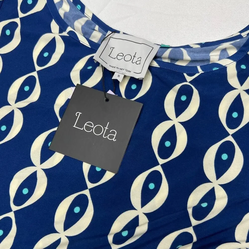 Leota Evil Eye Print Tie Waist Knee Length Dress Handmade NYC NWT Small - Picture 7 of 9